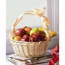 Fresh Fruit Basket with Ribbon