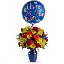 Birthday Bouquet with Mylar Balloon