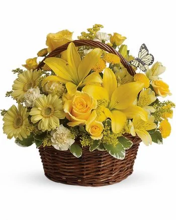 Yellow Butterfly Basket