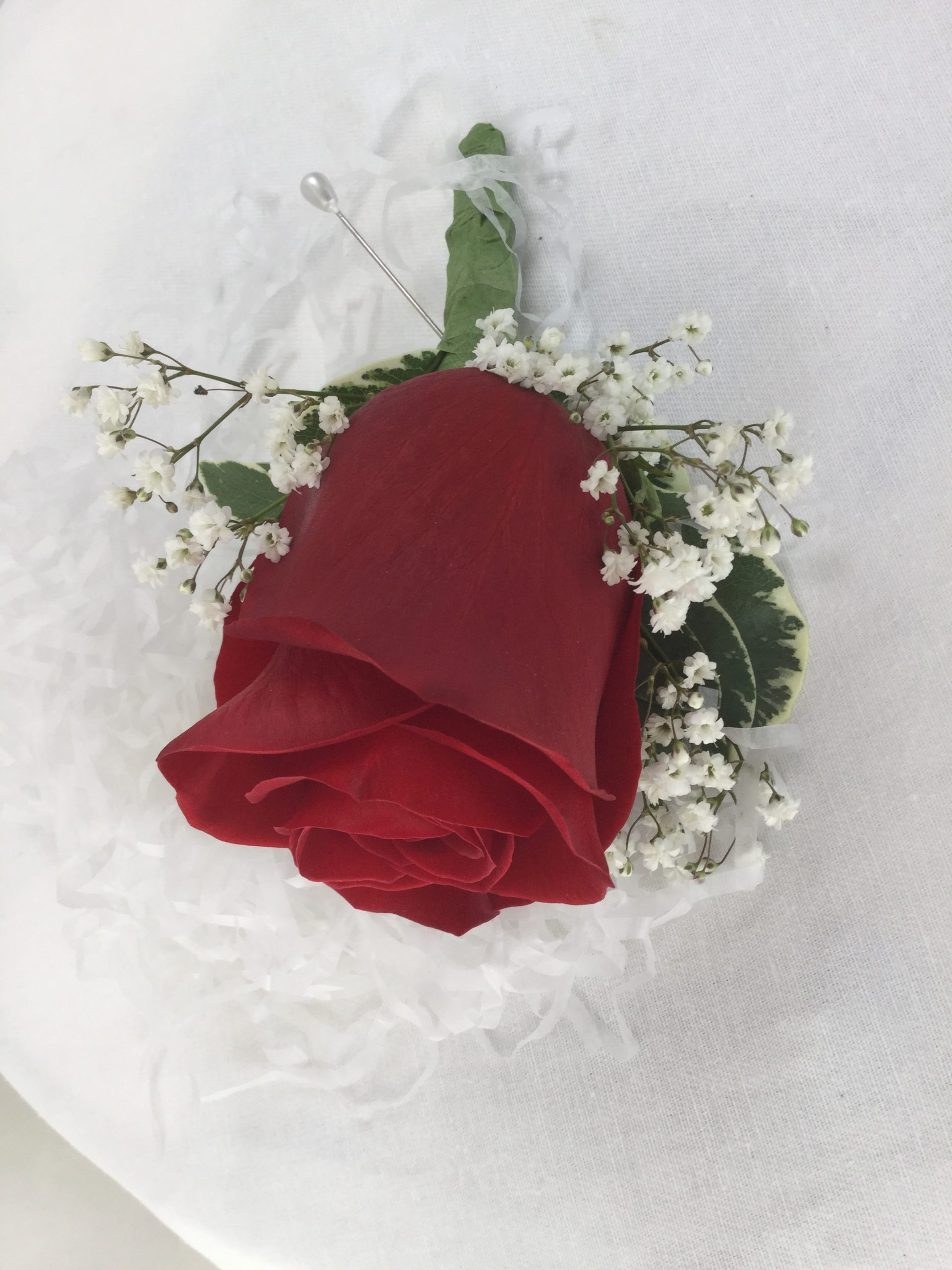 Single Red Rose Corsage