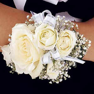 White Rose Corsage - Double Rose