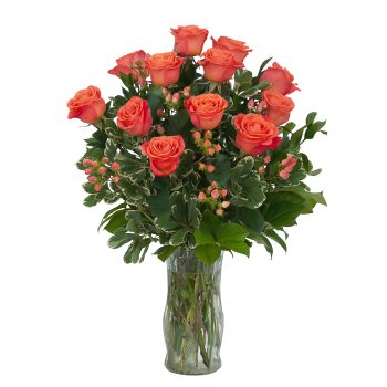 Autumn Roses and Berries Bouquet